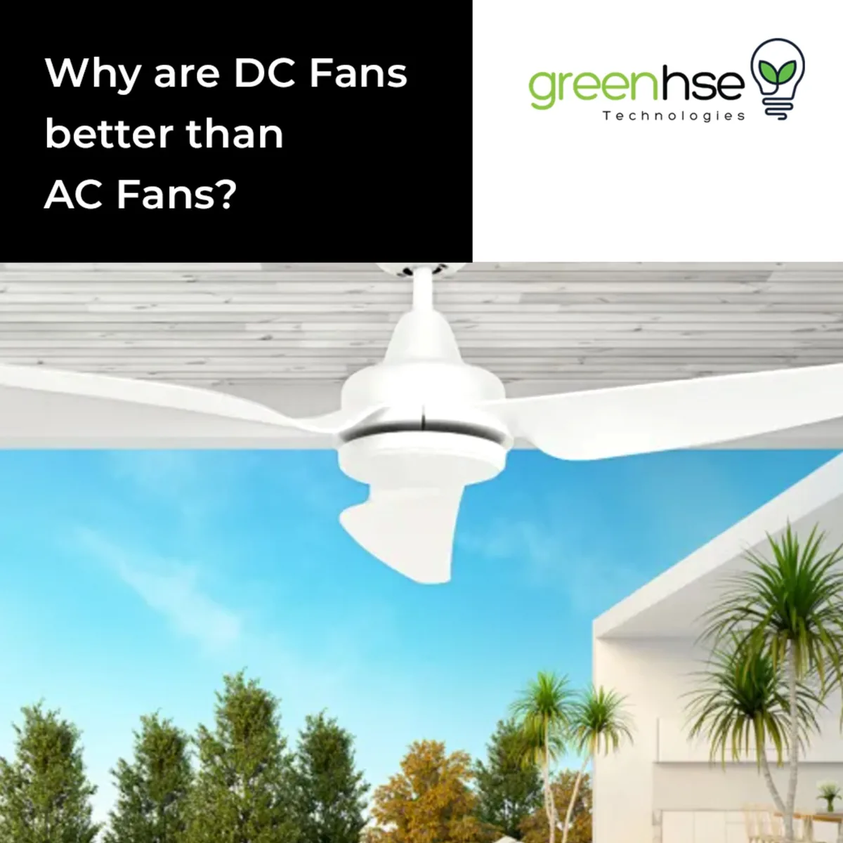 DC fans versus AC fans in Perth, a modern ceiling fan in a living room