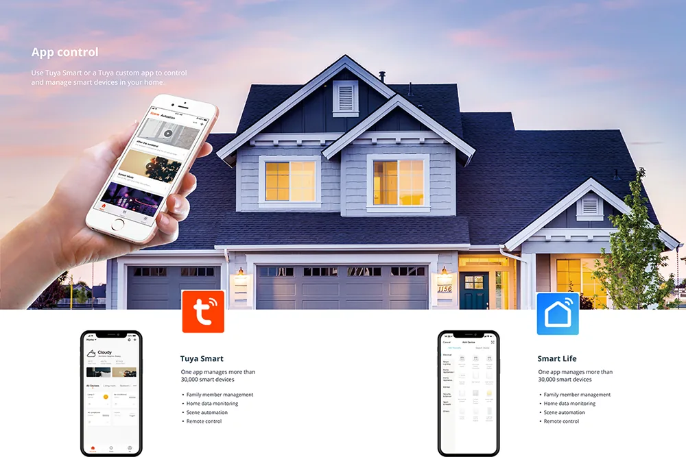 Tuya and Smart Life app controlling lights, switches and other smart devices